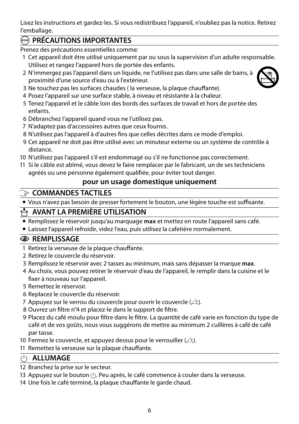 RUSSELL HOBBS STEEL TOUCH User Manual | Page 6 / 48