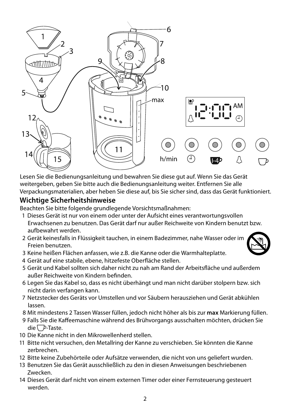 Wichtige sicherheitshinweise | RUSSELL HOBBS DELUXE User Manual | Page 2 / 68