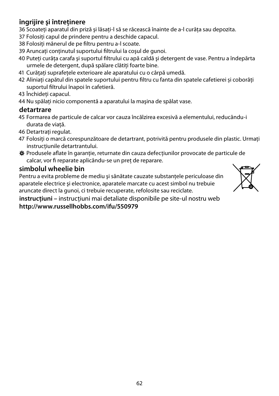 RUSSELL HOBBS DELUXE User Manual | Page 62 / 68