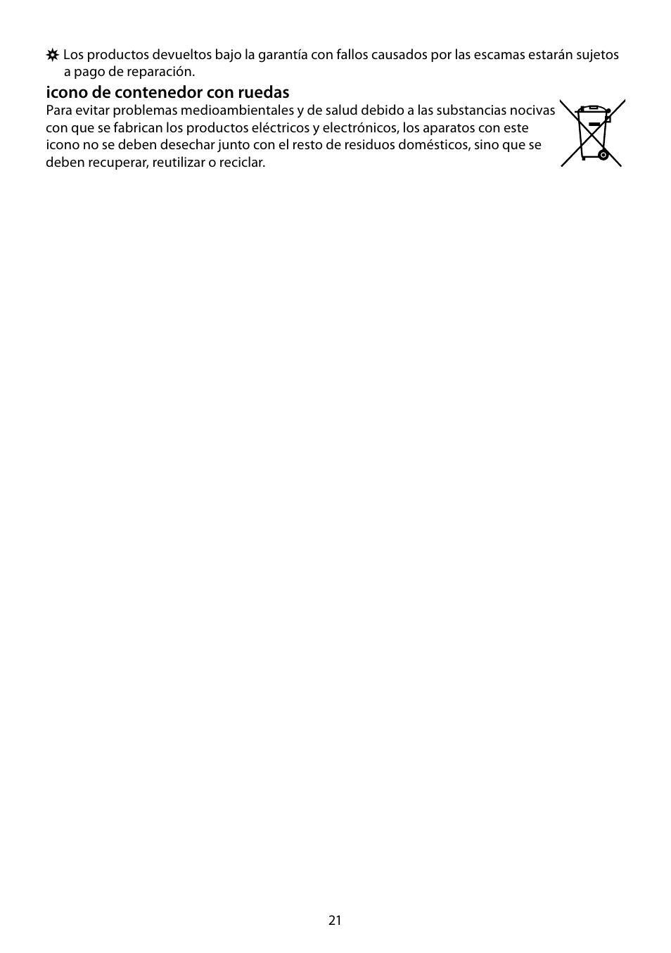 Icono de contenedor con ruedas | RUSSELL HOBBS PURPLE PASSION User Manual | Page 21 / 88