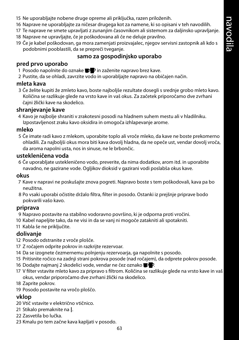 Na vo dil a | RUSSELL HOBBS PURPLE PASSION User Manual | Page 63 / 88