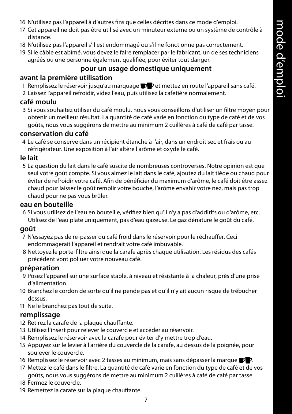 Mod e d ’e m plo i | RUSSELL HOBBS PURPLE PASSION User Manual | Page 7 / 88