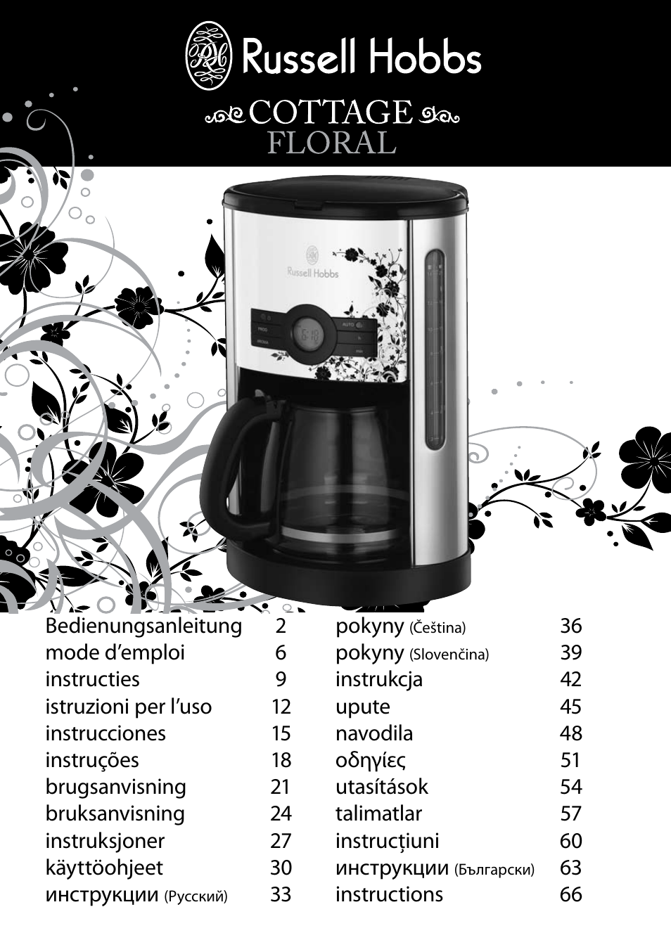 RUSSELL HOBBS COTTAGE FLORAL User Manual | 68 pages