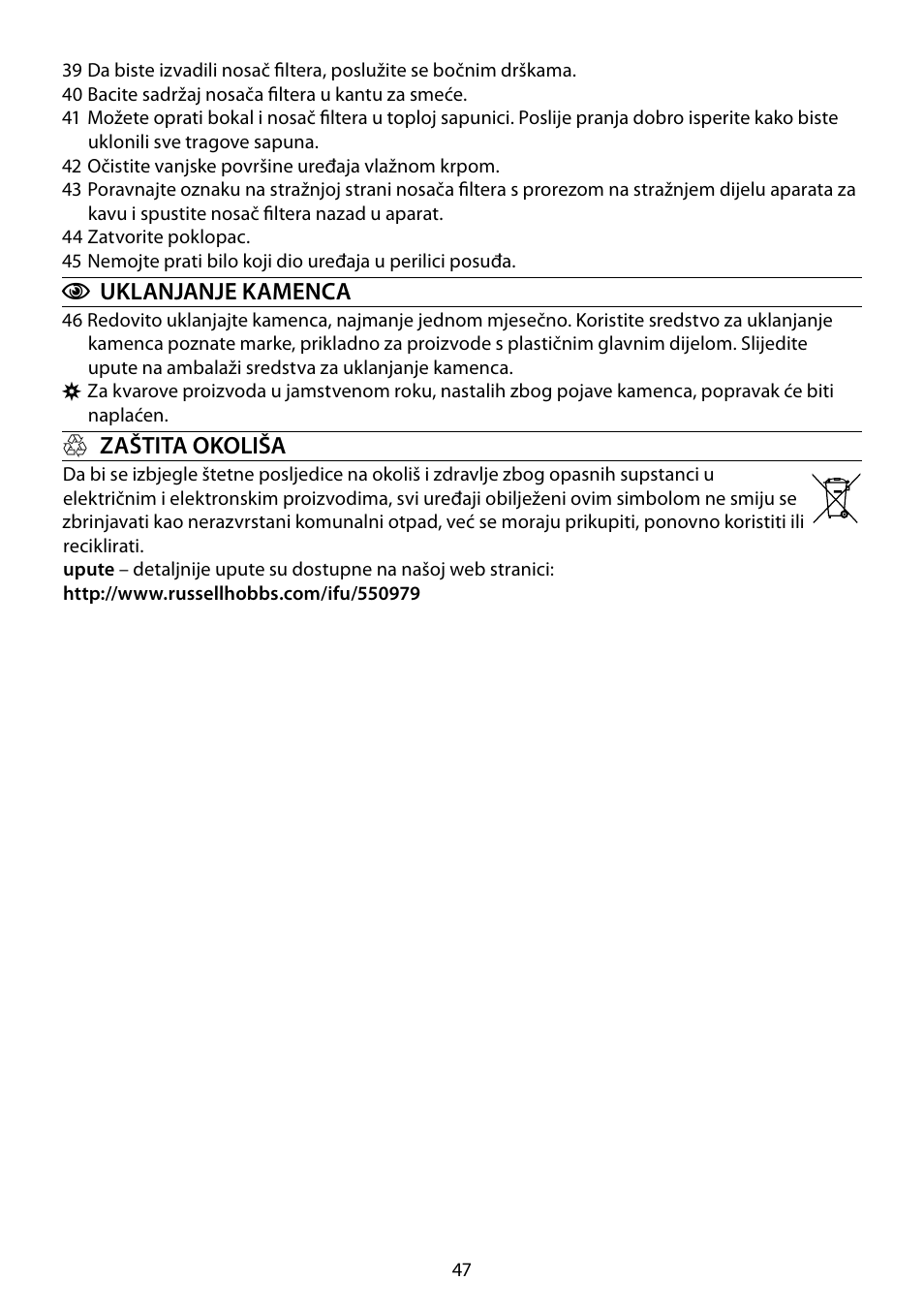 RUSSELL HOBBS COTTAGE FLORAL User Manual | Page 47 / 68