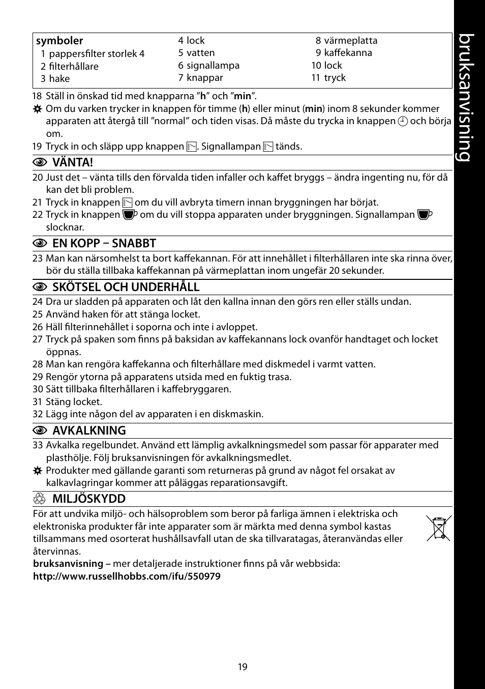 Br uk sa nv isnin g | RUSSELL HOBBS MONO User Manual | Page 19 / 48