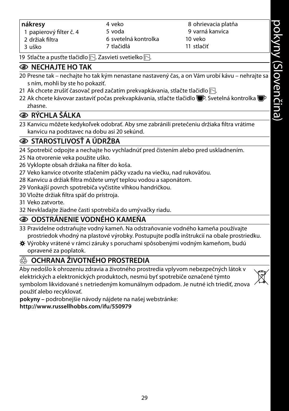 Pok yn y ( slo ve nč in a) | RUSSELL HOBBS MONO User Manual | Page 29 / 48