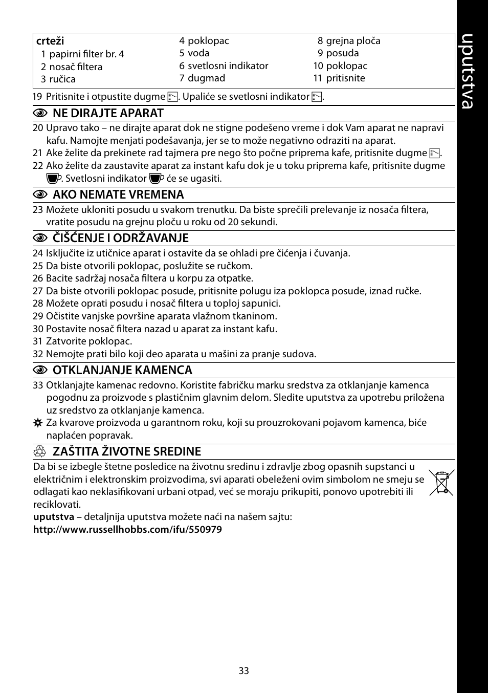 Up ut stv a | RUSSELL HOBBS MONO User Manual | Page 33 / 48