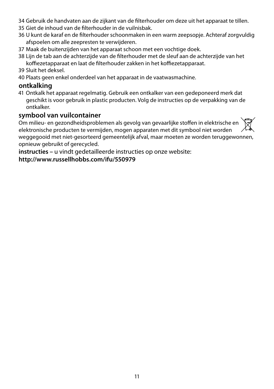 RUSSELL HOBBS FUTURA User Manual | Page 11 / 68