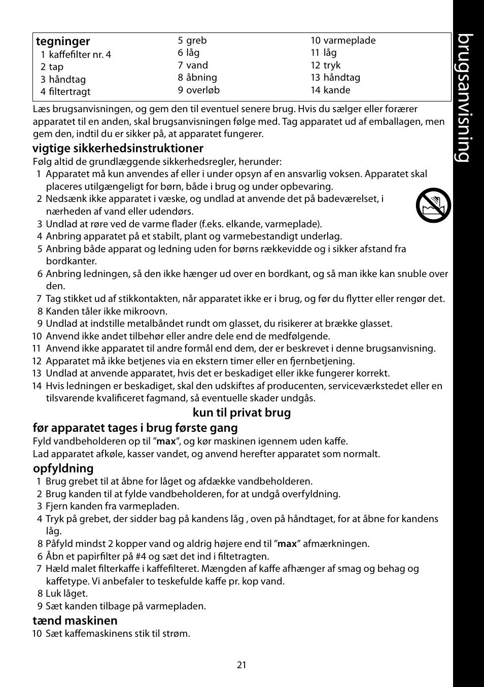 Br ug sa nv isnin g | RUSSELL HOBBS FUTURA User Manual | Page 21 / 68
