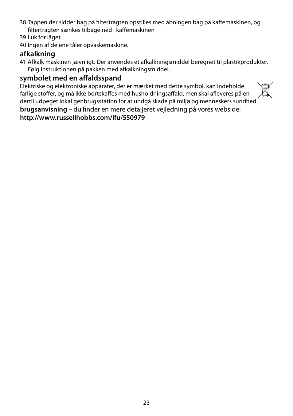 RUSSELL HOBBS FUTURA User Manual | Page 23 / 68