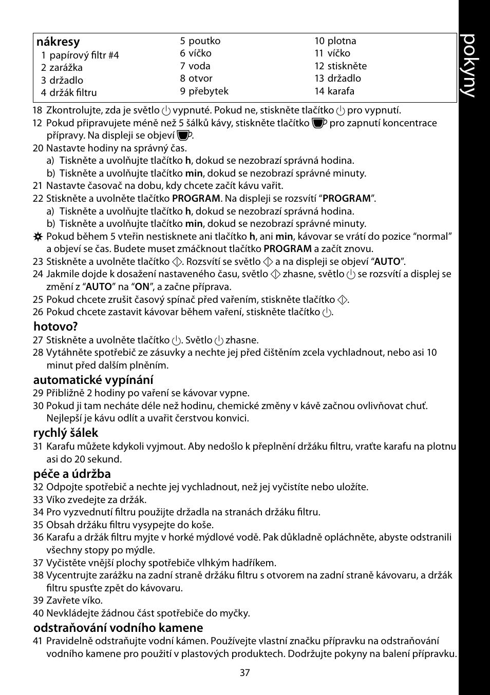 Pok yny | RUSSELL HOBBS FUTURA User Manual | Page 37 / 68