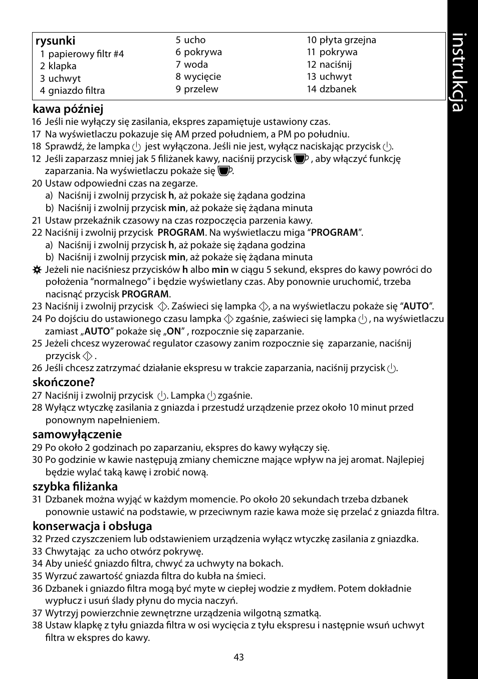 RUSSELL HOBBS FUTURA User Manual | Page 43 / 68