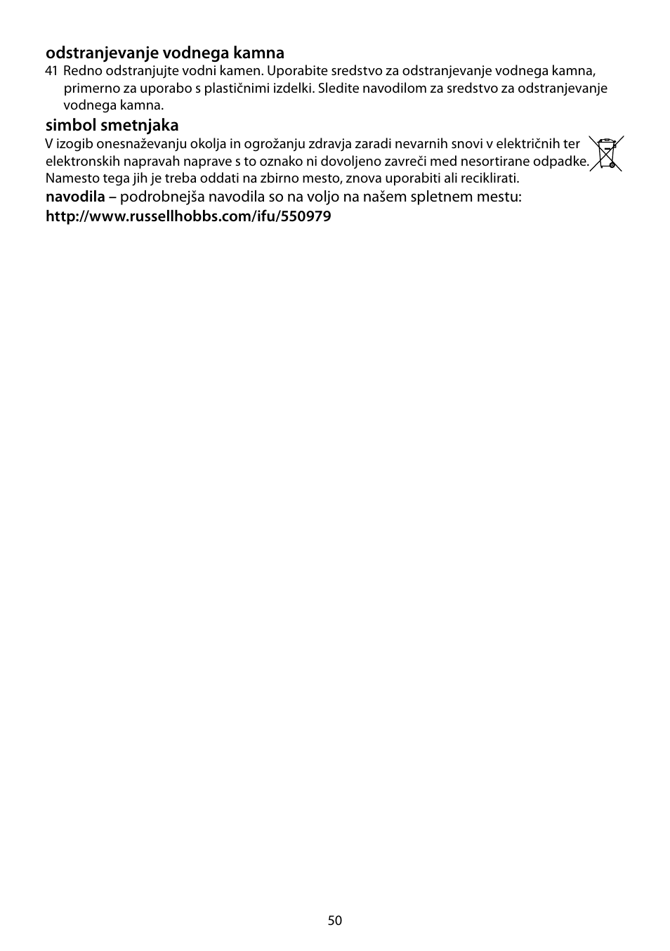 RUSSELL HOBBS FUTURA User Manual | Page 50 / 68