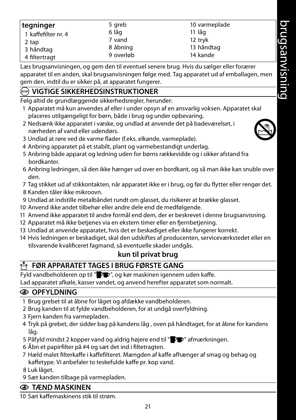 Br ug sa nv isnin g | RUSSELL HOBBS COTTAGE COFFEE User Manual | Page 21 / 68