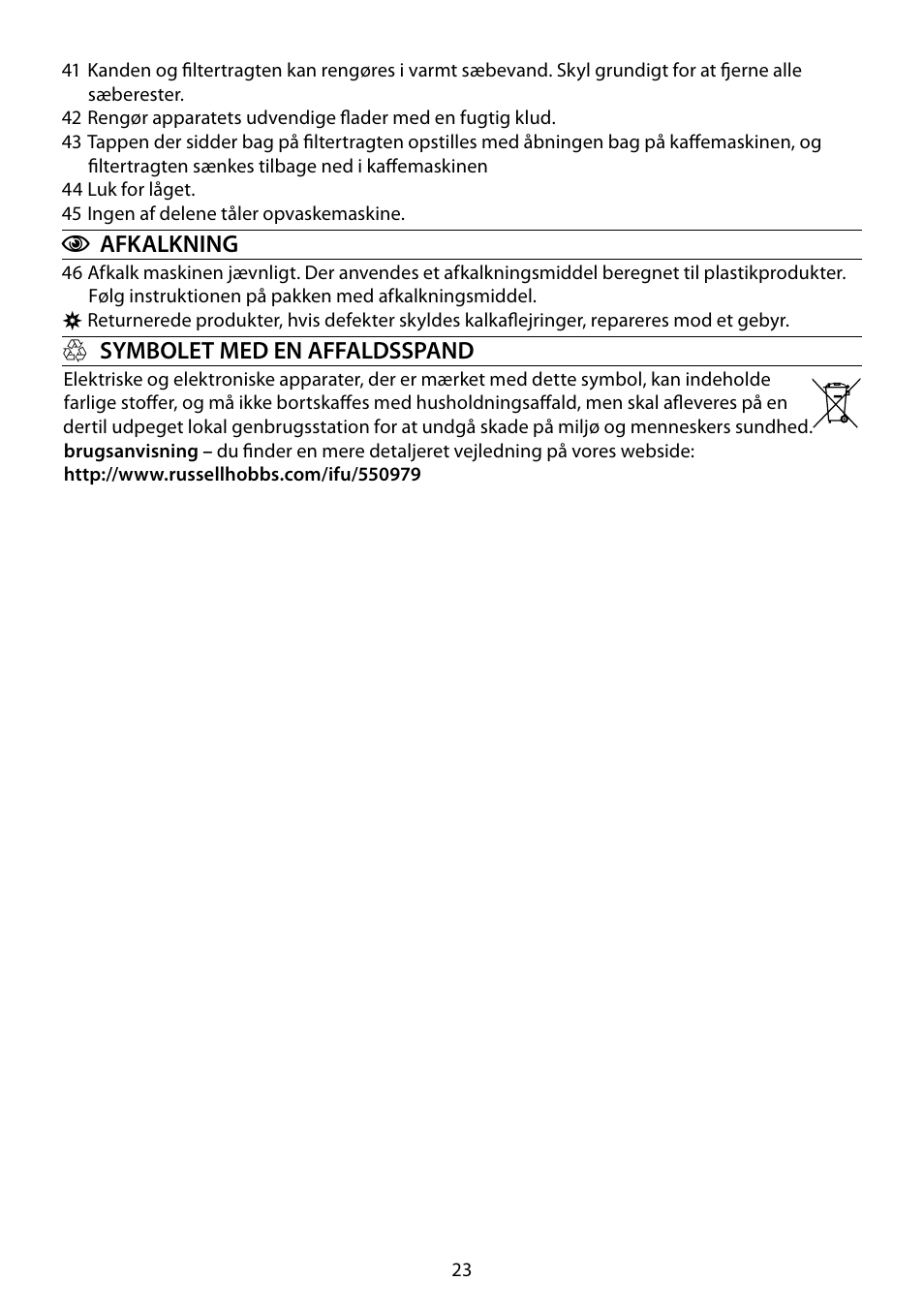 RUSSELL HOBBS COTTAGE COFFEE User Manual | Page 23 / 68