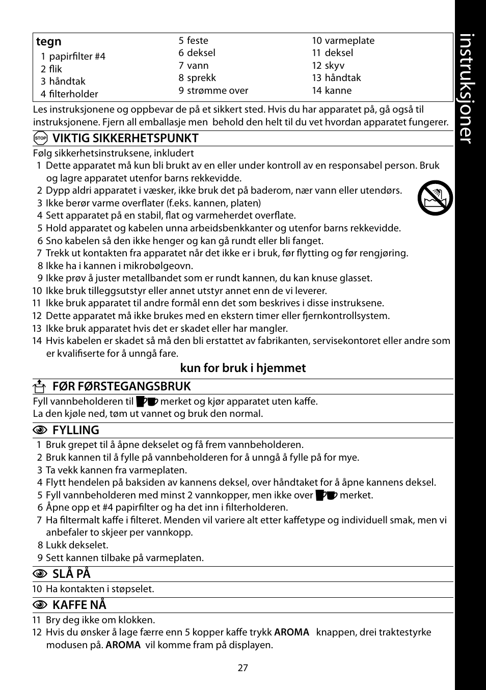 RUSSELL HOBBS COTTAGE COFFEE User Manual | Page 27 / 68