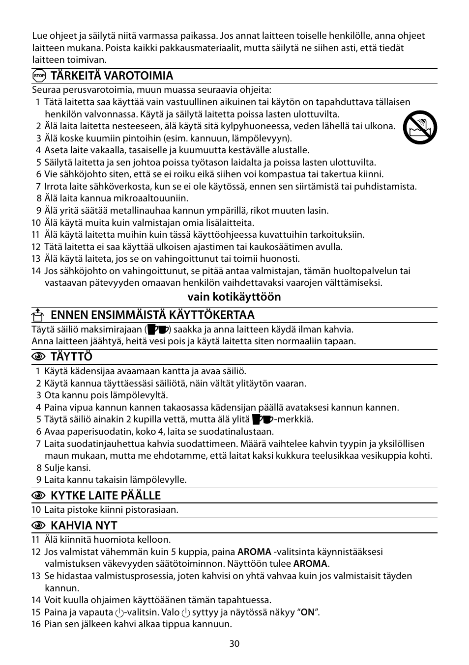 RUSSELL HOBBS COTTAGE COFFEE User Manual | Page 30 / 68