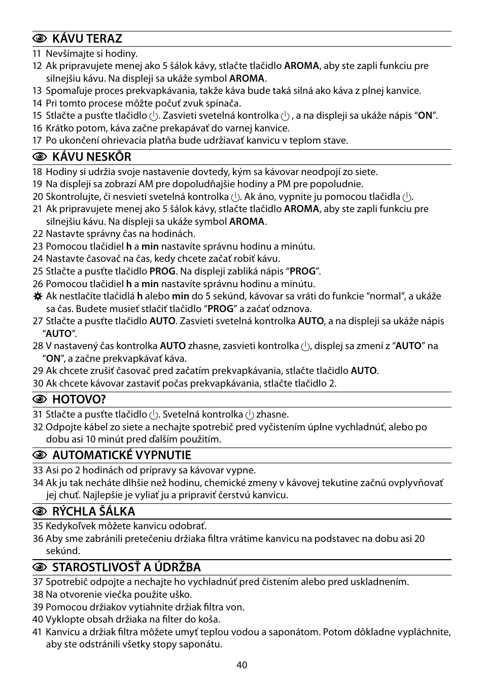 RUSSELL HOBBS COTTAGE COFFEE User Manual | Page 40 / 68