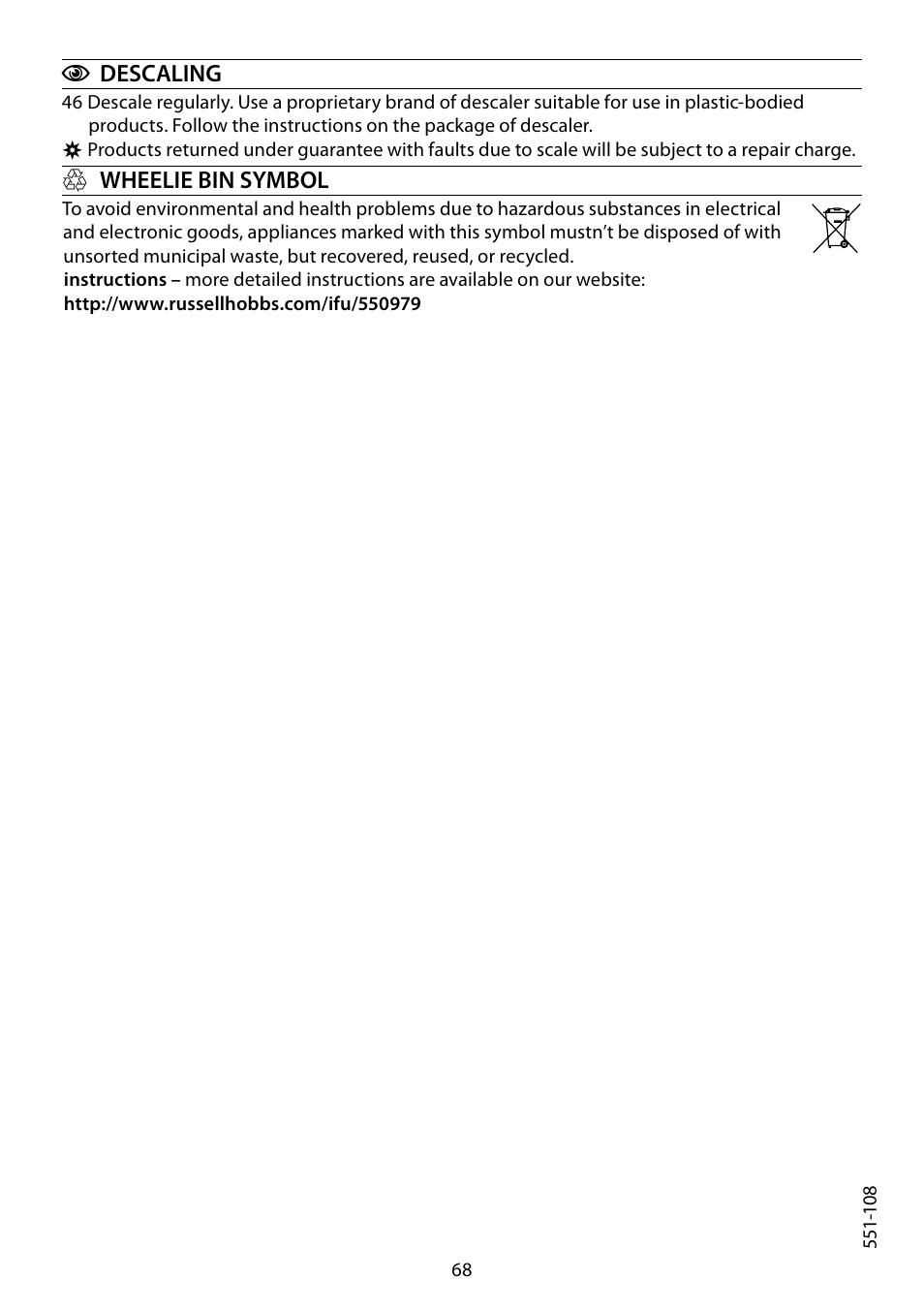 RUSSELL HOBBS COTTAGE COFFEE User Manual | Page 68 / 68