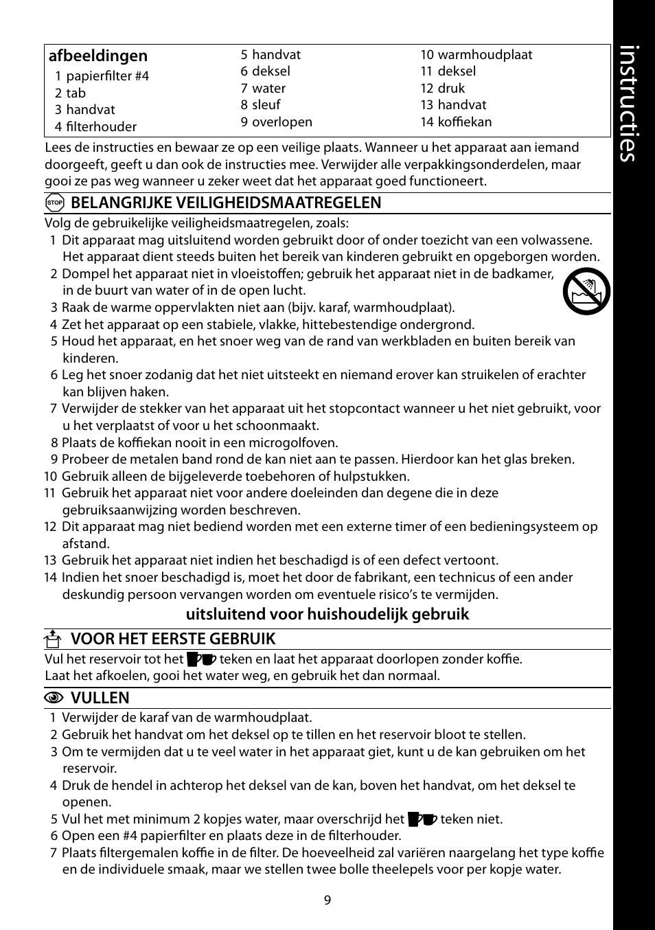 Ins tru cti es | RUSSELL HOBBS COTTAGE COFFEE User Manual | Page 9 / 68