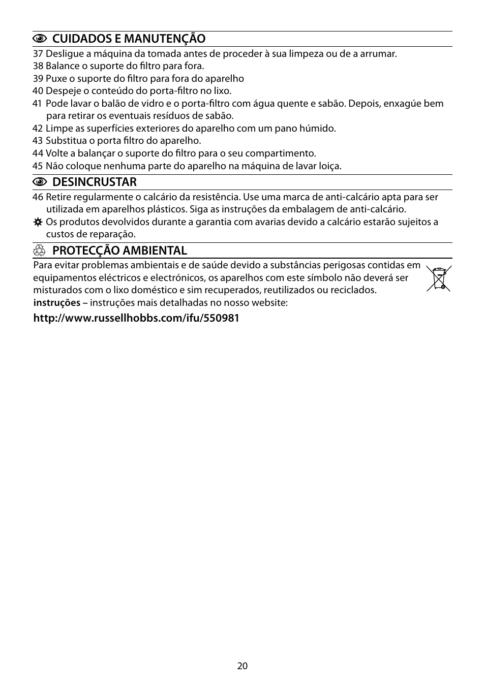 RUSSELL HOBBS STYLO User Manual | Page 20 / 68