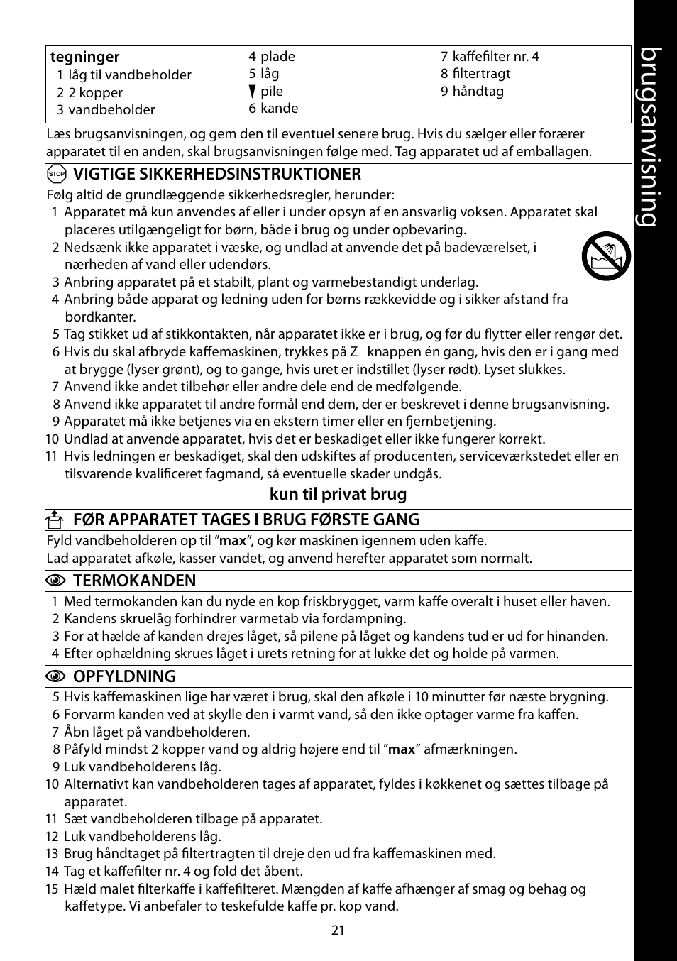 Br ug sa nv isnin g | RUSSELL HOBBS STYLO User Manual | Page 21 / 68