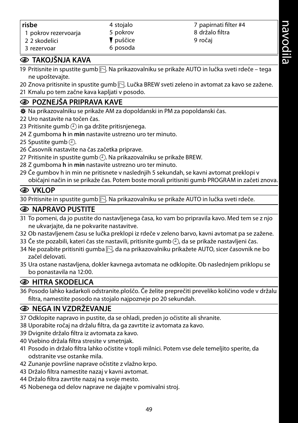 Na vo dil a | RUSSELL HOBBS STYLO User Manual | Page 49 / 68