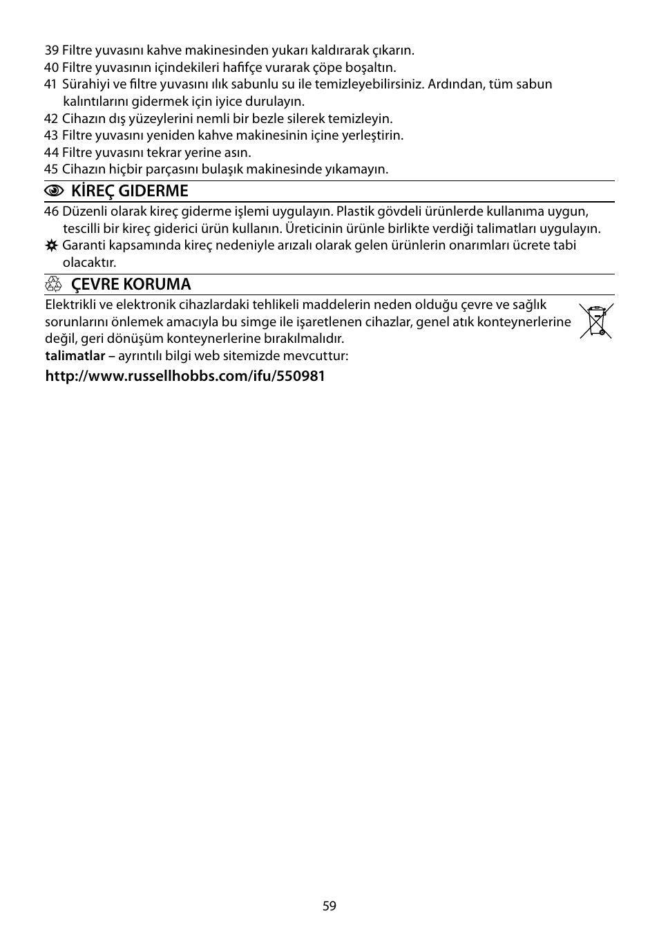 RUSSELL HOBBS STYLO User Manual | Page 59 / 68