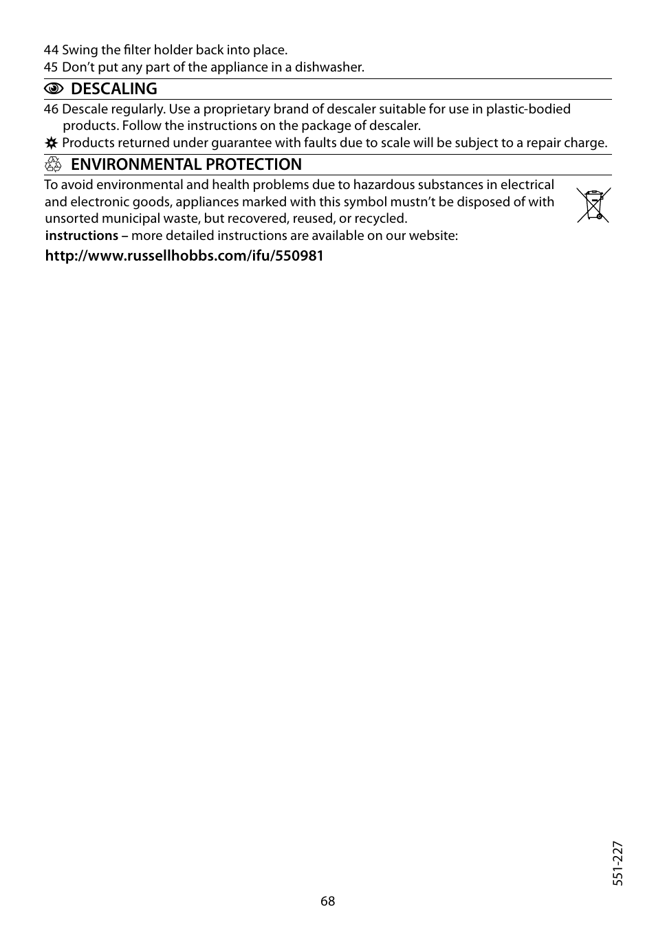 RUSSELL HOBBS STYLO User Manual | Page 68 / 68