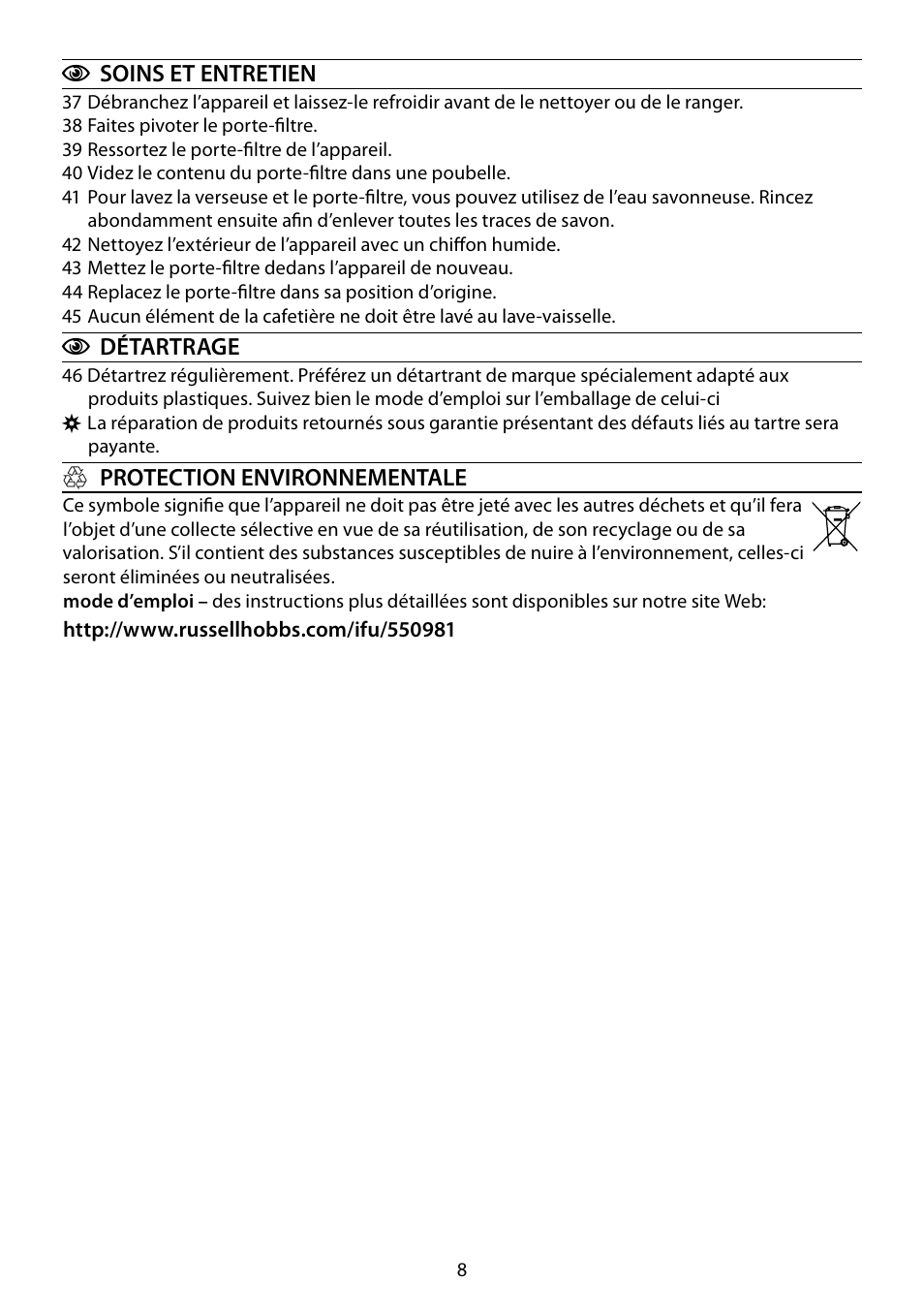 RUSSELL HOBBS STYLO User Manual | Page 8 / 68