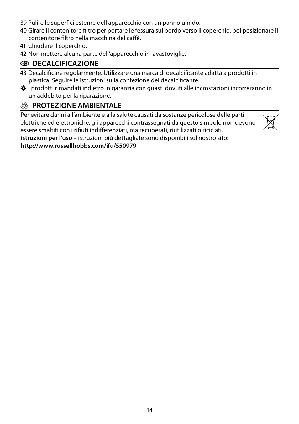 RUSSELL HOBBS GLASS User Manual | Page 14 / 68