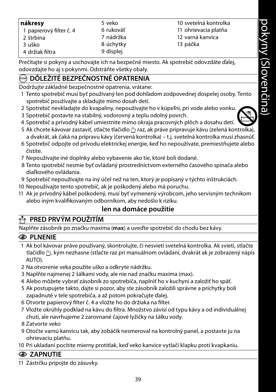 Pok yn y ( slo ve nč in a) | RUSSELL HOBBS GLASS User Manual | Page 39 / 68