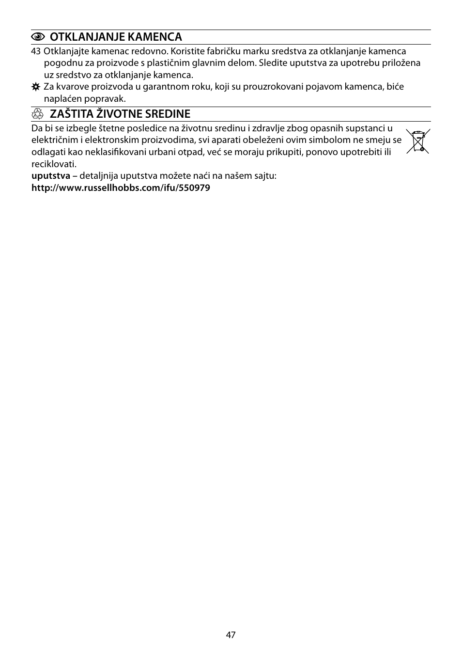 RUSSELL HOBBS GLASS User Manual | Page 47 / 68