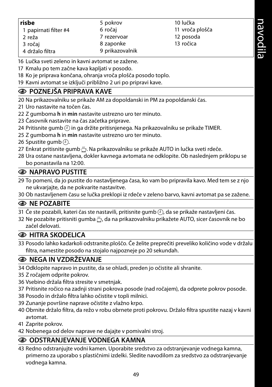 Na vo dil a | RUSSELL HOBBS GLASS User Manual | Page 49 / 68