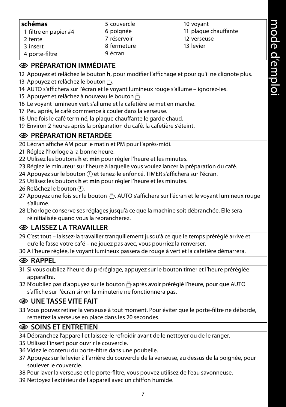 Mod e d ’e m plo i | RUSSELL HOBBS GLASS User Manual | Page 7 / 68