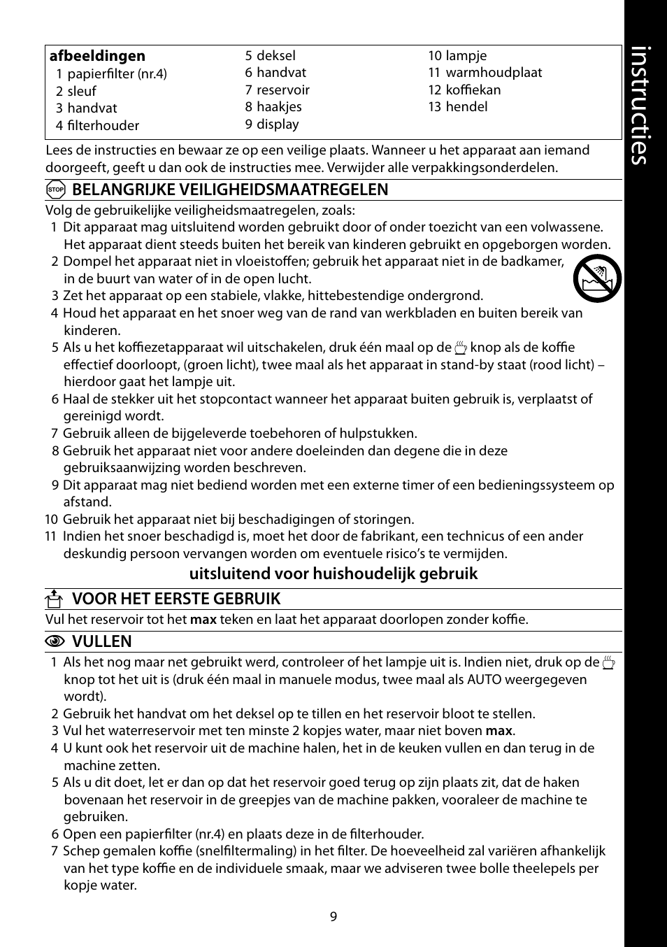Ins tru cti es | RUSSELL HOBBS GLASS User Manual | Page 9 / 68