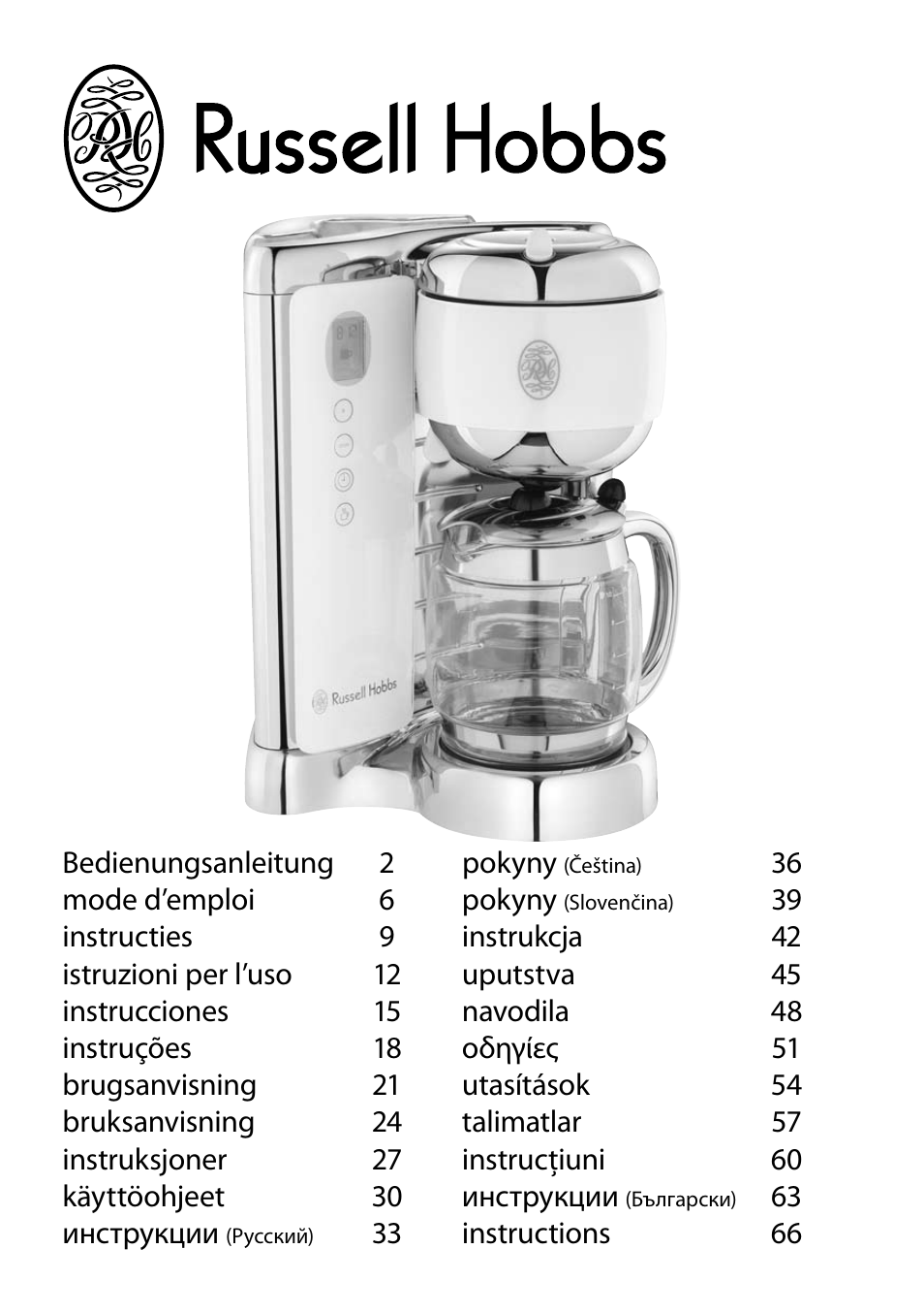 RUSSELL HOBBS GLASS TOUCH User Manual | 68 pages