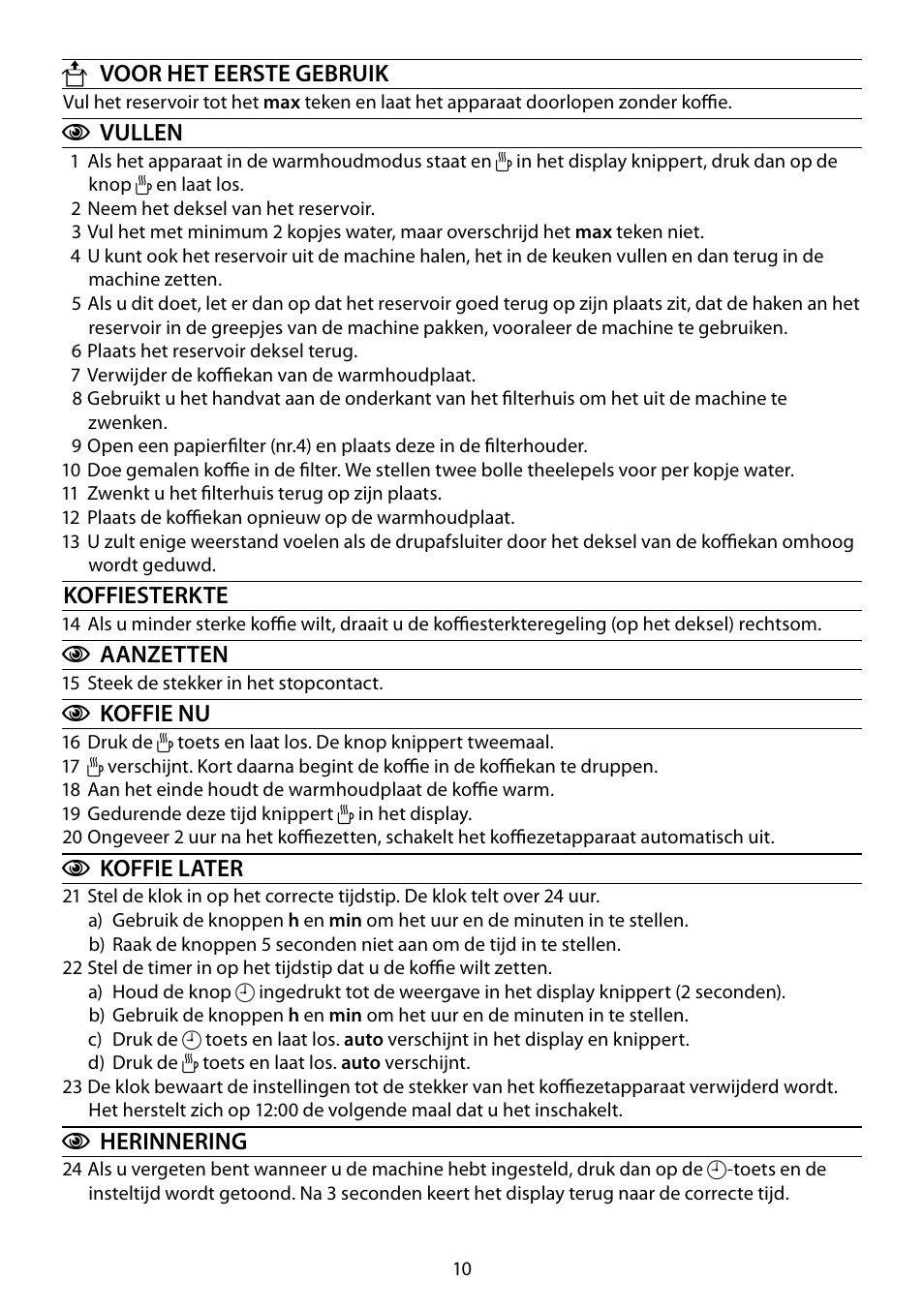 RUSSELL HOBBS GLASS TOUCH User Manual | Page 10 / 68