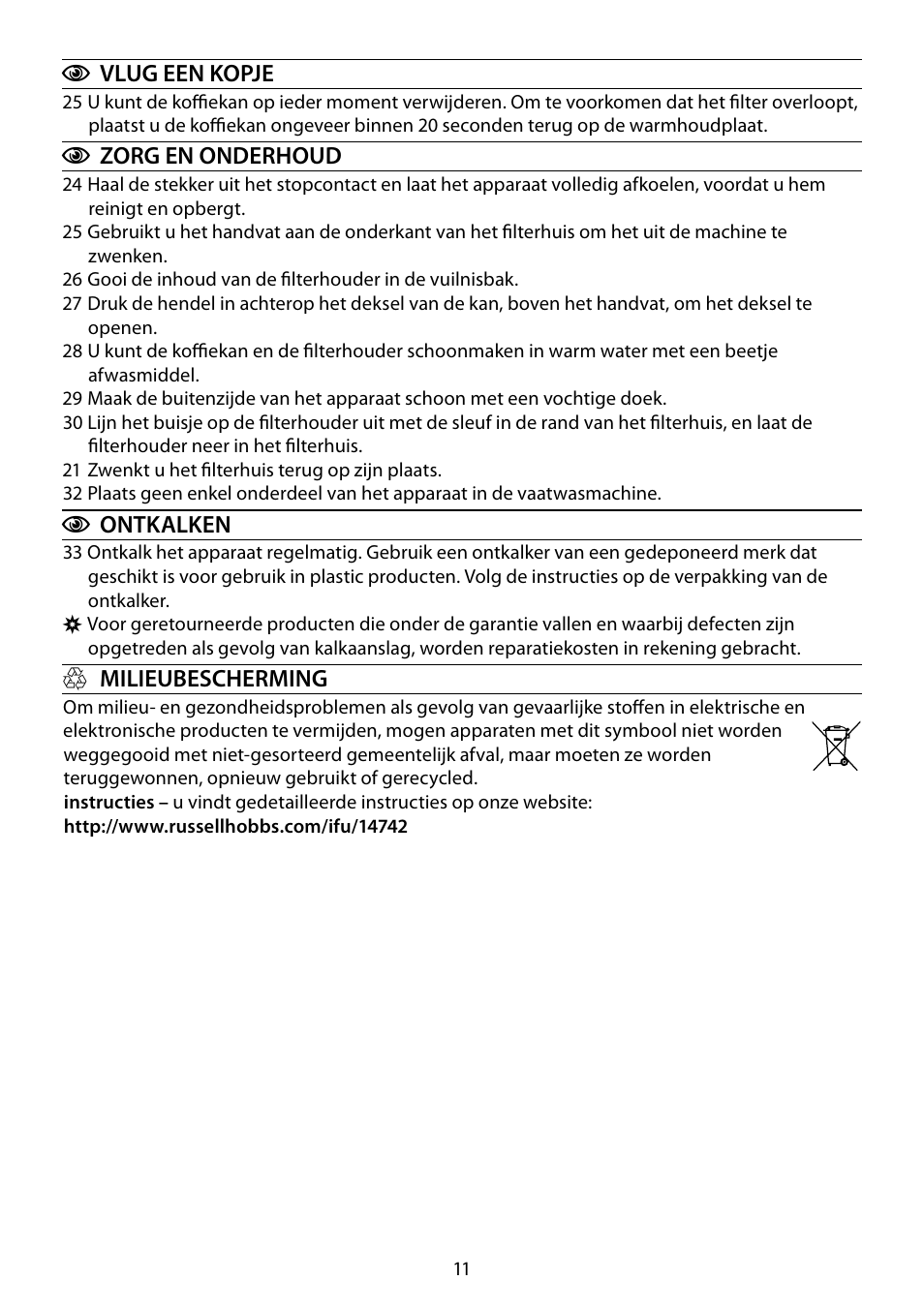 RUSSELL HOBBS GLASS TOUCH User Manual | Page 11 / 68