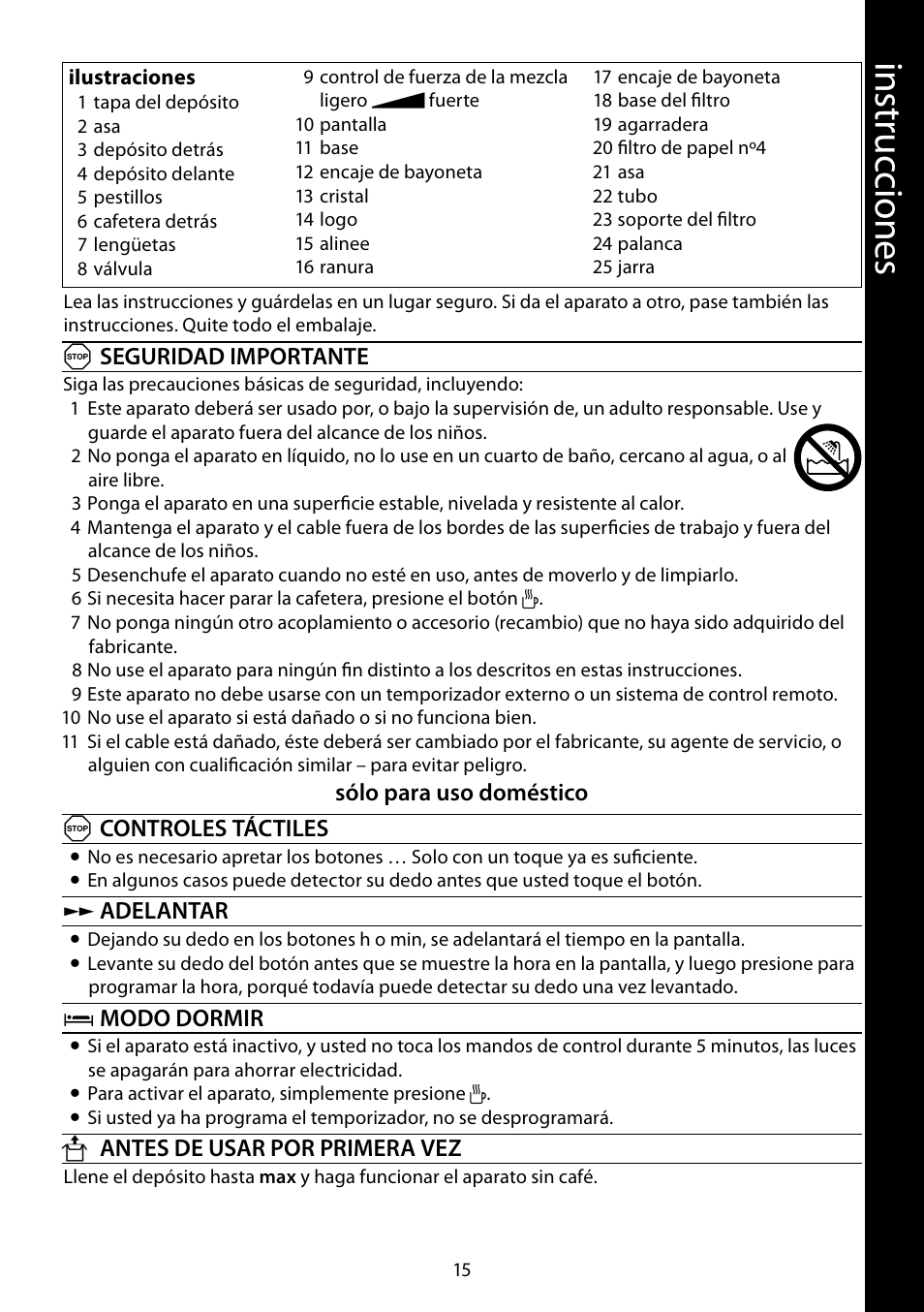 RUSSELL HOBBS GLASS TOUCH User Manual | Page 15 / 68