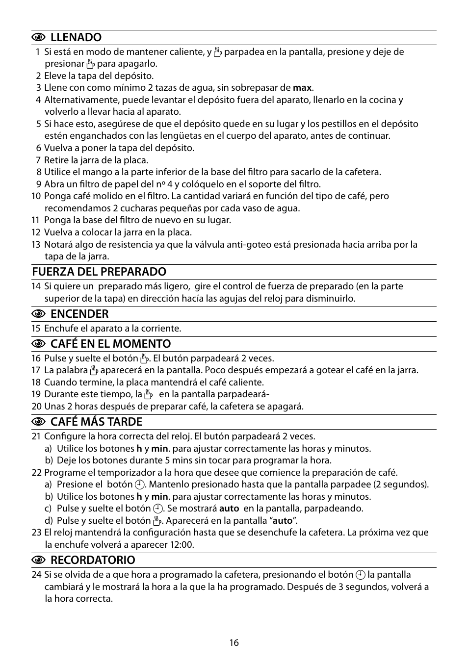 RUSSELL HOBBS GLASS TOUCH User Manual | Page 16 / 68