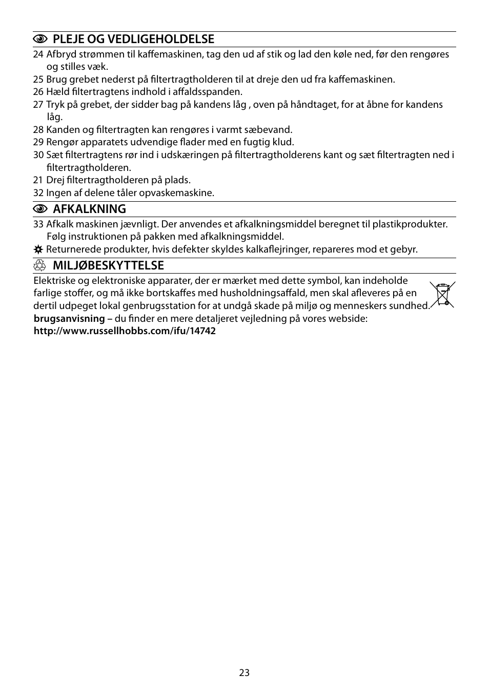 RUSSELL HOBBS GLASS TOUCH User Manual | Page 23 / 68