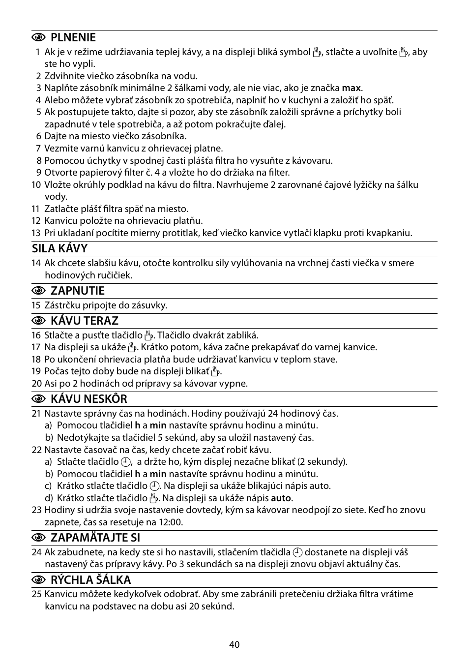 RUSSELL HOBBS GLASS TOUCH User Manual | Page 40 / 68