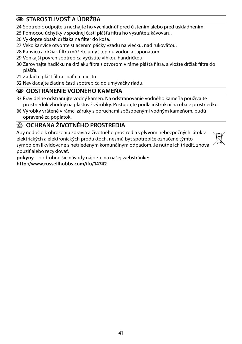 RUSSELL HOBBS GLASS TOUCH User Manual | Page 41 / 68
