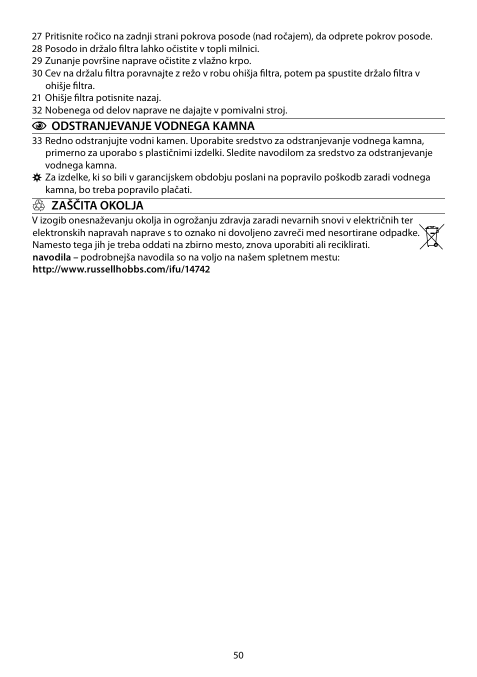 RUSSELL HOBBS GLASS TOUCH User Manual | Page 50 / 68