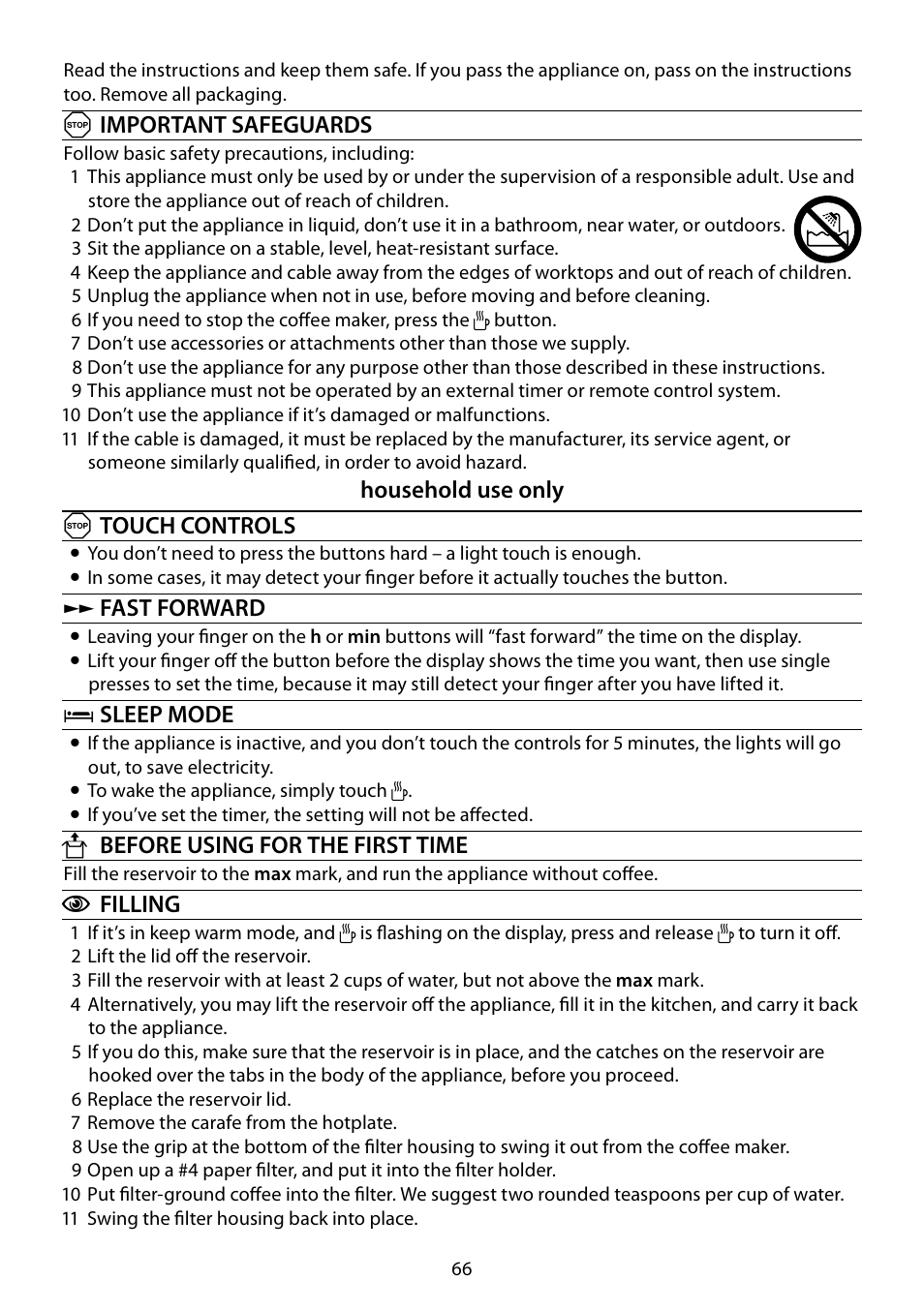 RUSSELL HOBBS GLASS TOUCH User Manual | Page 66 / 68