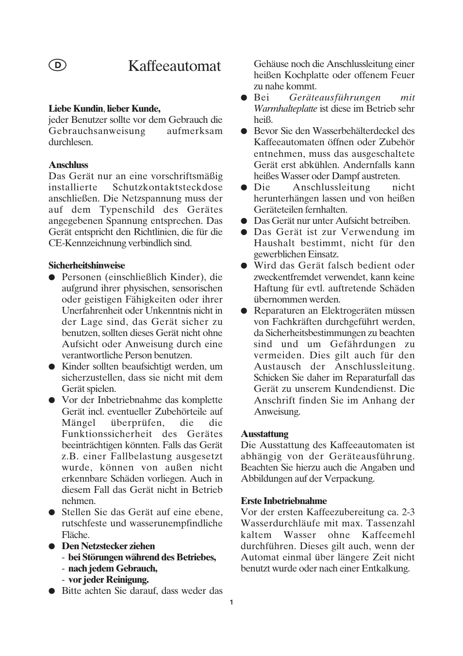 Kaffeeautomat | SEVERIN KA 4037 User Manual | Page 2 / 49