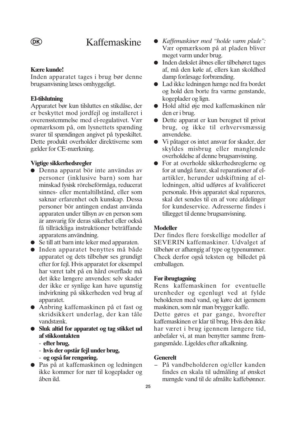 Kaffemaskine | SEVERIN KA 4037 User Manual | Page 26 / 49