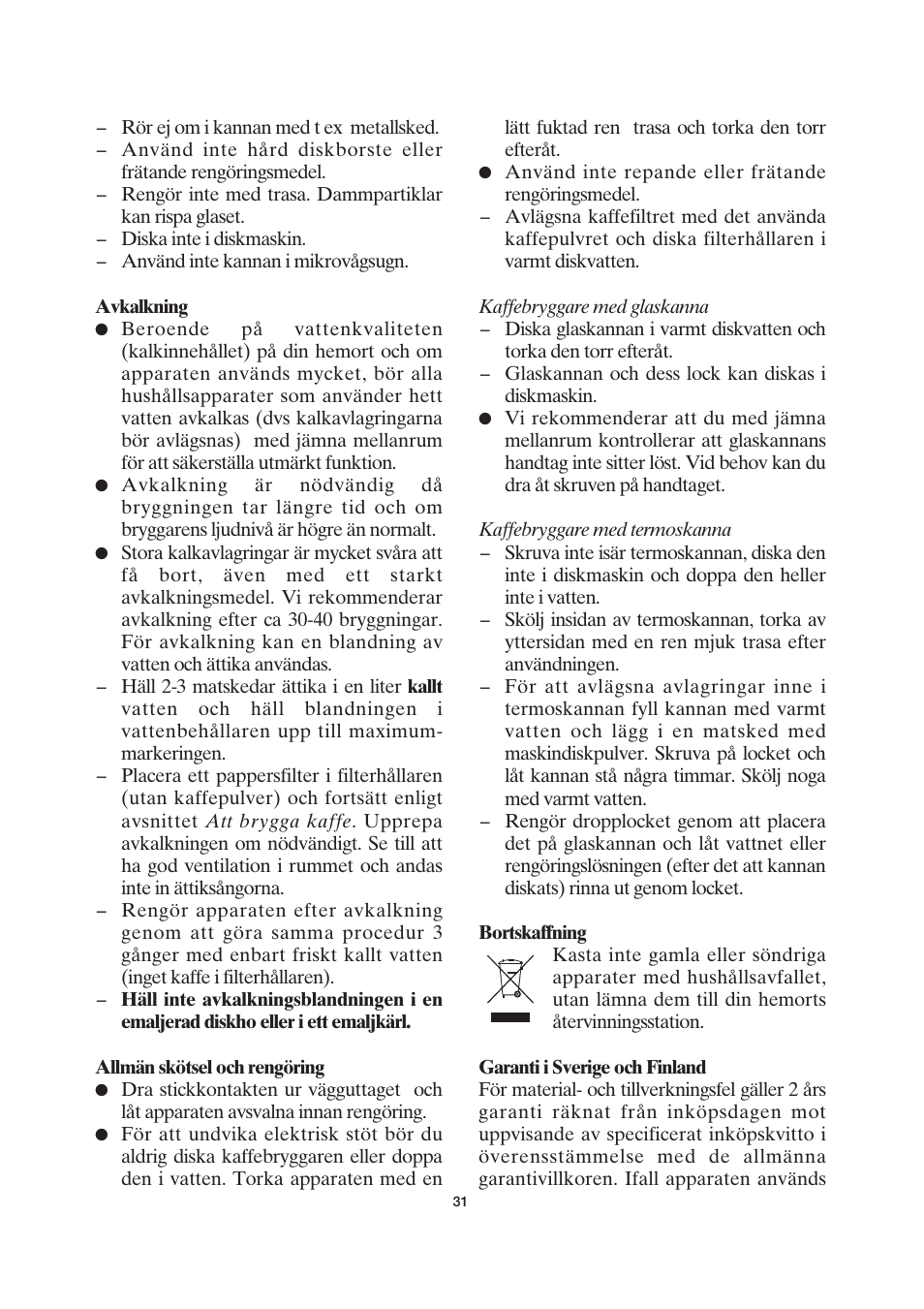 SEVERIN KA 4037 User Manual | Page 32 / 49