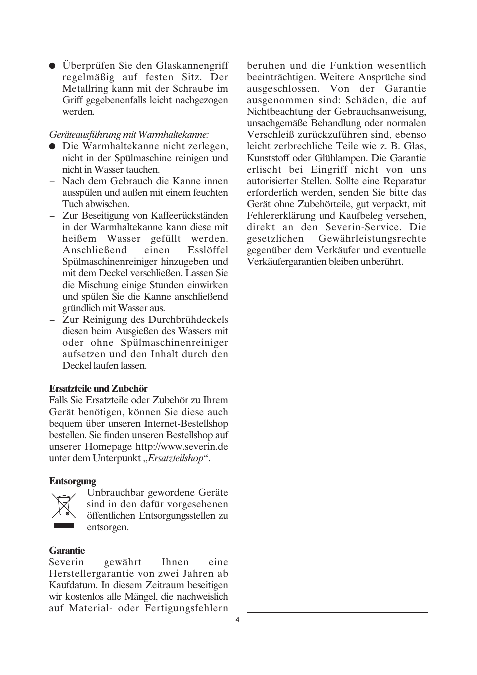 SEVERIN KA 4037 User Manual | Page 5 / 49